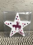 Stern 12 cm Fee auf Einhorn mit Wunschenamen