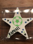 Stern 12 cm Fussball mit Wunschnamen 